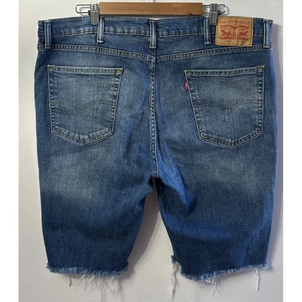 Mens Levi's 511 Slim‎ Jean Shorts Sz 42 Stretch Denim Frayed Hem EC 11